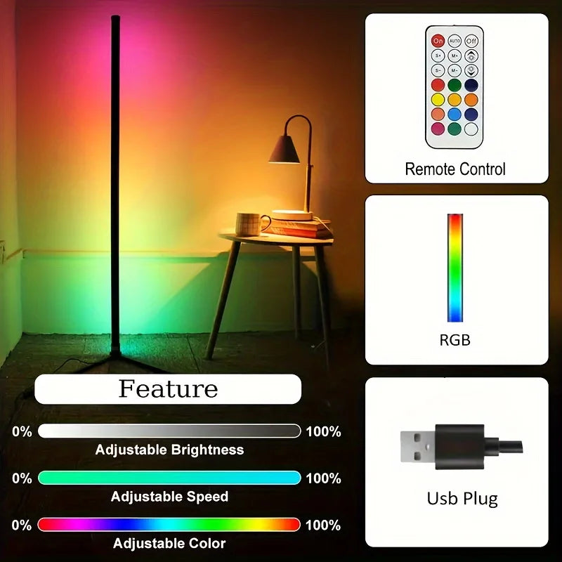 160cm Dimmable RGB LED Floor Lamp – Smart Tuya WiFi Light