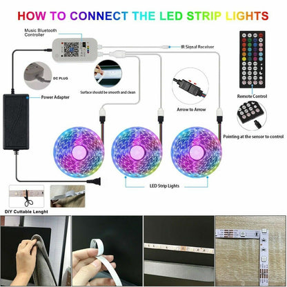 USB RGB LED Strip Lights - Colour-Changing Ambience for TV & Kitchen