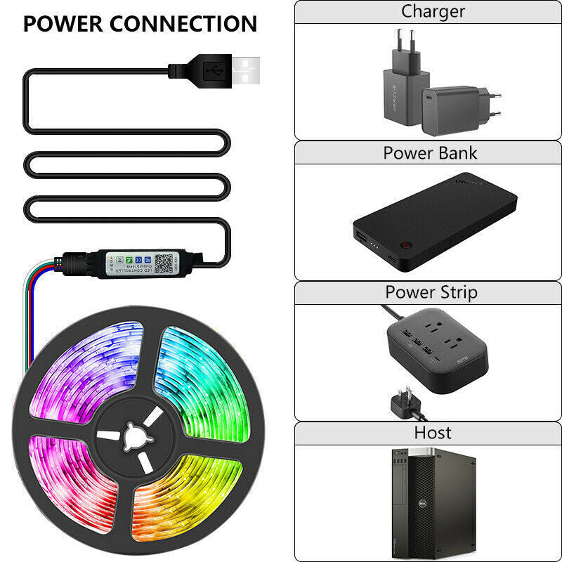 USB RGB LED Strip Lights - Colour-Changing Ambience for TV & Kitchen