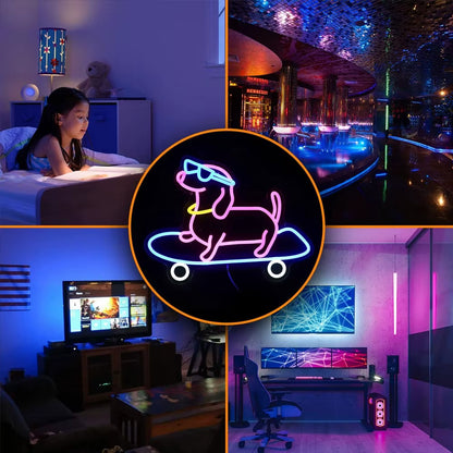 Skateboard LED Dog Neon Sign