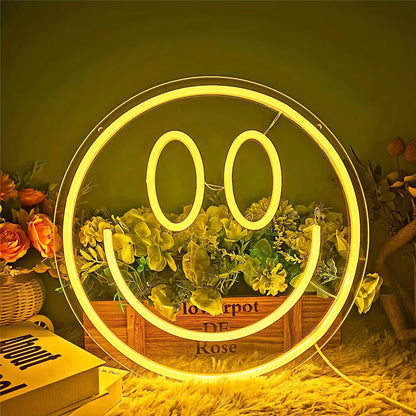  LED Neon Light Wall Decor Smile Face 