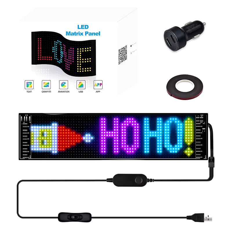 LED Matrix Pixel Panel ,USB 5V Flexible Addressable RGB Pattern Graffiti Scrolling Text Animation Display Car Shop,Bluetooth APP