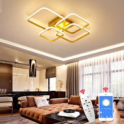 Dimming Gold Modern Led Ceiling Lights for Living Room Bedroom Led Lights for Room Indoor Lighting Led Ceiling Lamp AC90-260V