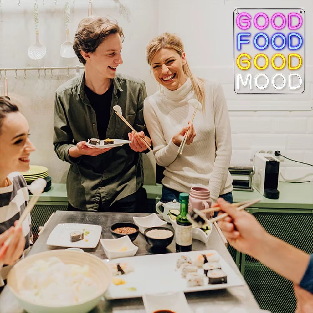 Good Food Good Mood LED  Neon Light Sign