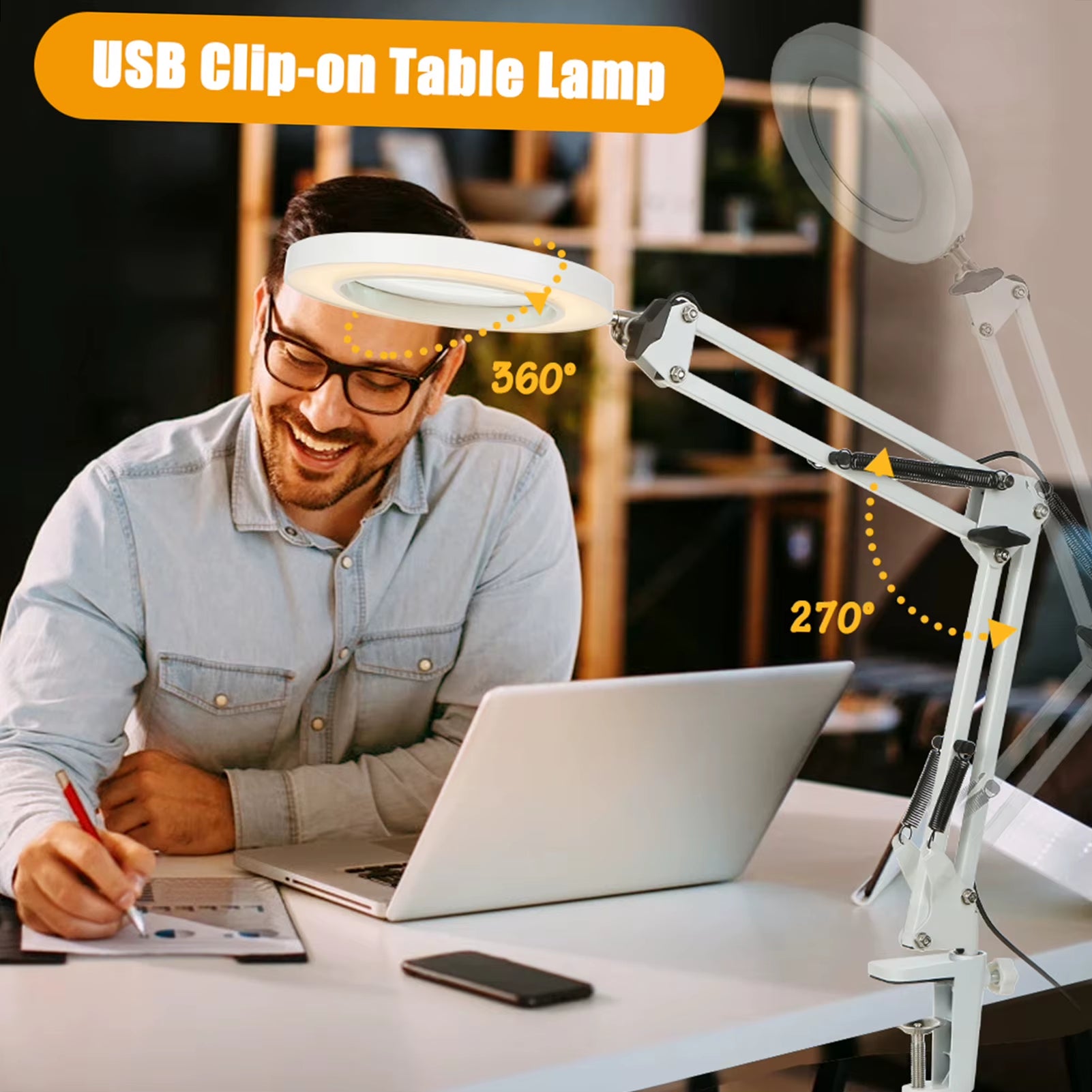 Flexible Clamp-On Table Lamp 