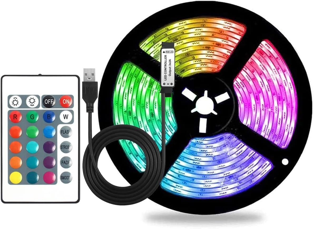 USB RGB LED Strip Lights - Colour-Changing Ambience for TV & Kitchen