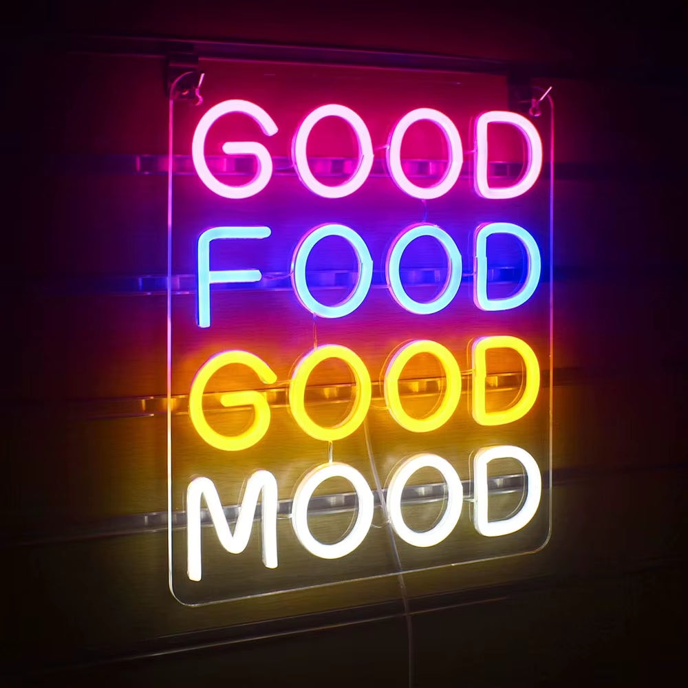 Good Food Good Mood LED  Neon Light Sign