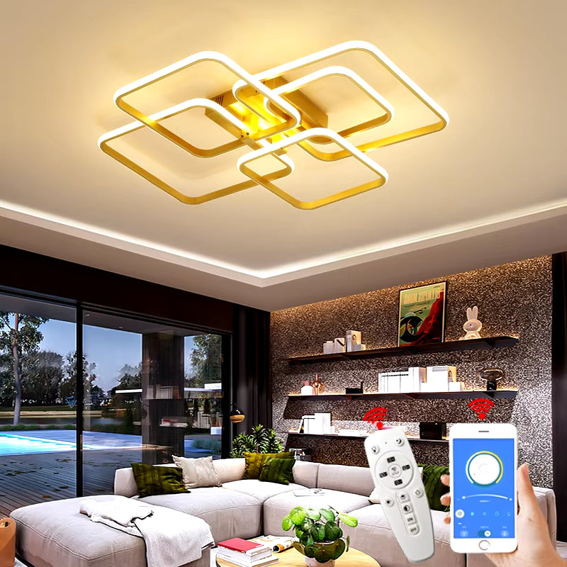 Dimming Gold Modern Led Ceiling Lights for Living Room Bedroom Led Lights for Room Indoor Lighting Led Ceiling Lamp AC90-260V