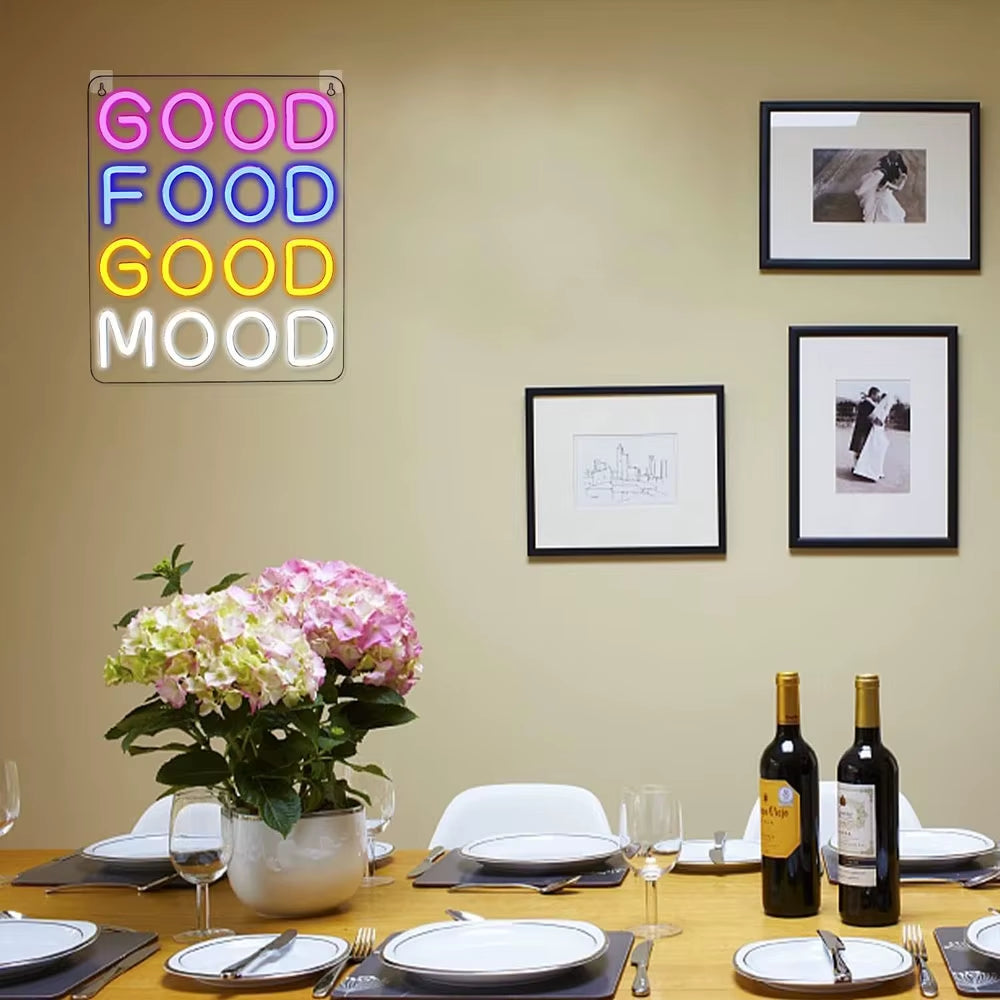 Good Food Good Mood LED  Neon Light Sign