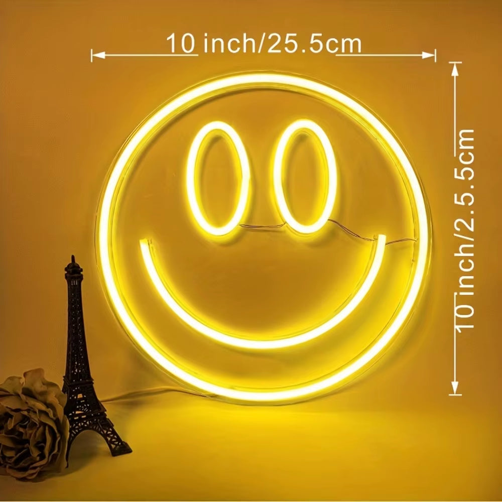  LED Neon Light Wall Decor Smile Face 