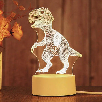 Creative Acrylic LED Night Light – Animal Shape Table Lamps