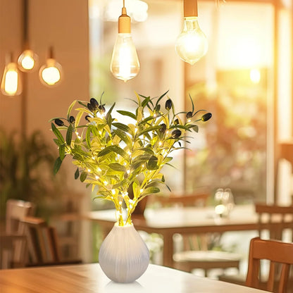LED Green Olive Tree Light – Battery Indoor Decor