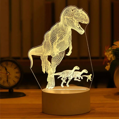 USB 3D Acrylic LED Night Light – Christmas, Wedding & Party Decor
