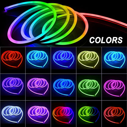 5M-40M Mexllex RGB Neon Light Strip – Remote,Waterproof