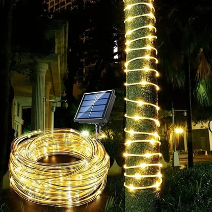 32m/22m/12m/7m Outdoor Solar Tube Rope LED Lights – Garden Decor
