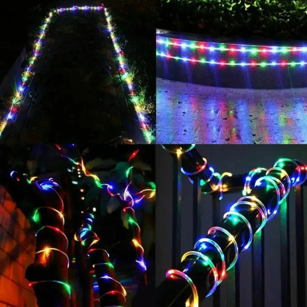 32m/22m/12m/7m Outdoor Solar Tube Rope LED Lights – Garden Decor