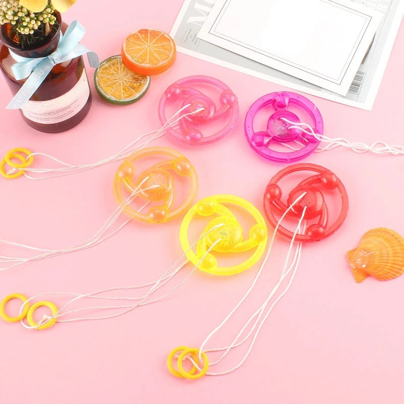 Luminous Flashing Hand Pull Flywheel Toy – LED Gyro Gift for Kids