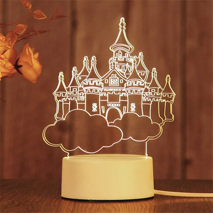 Creative Acrylic LED Night Light – Animal Shape Table Lamps