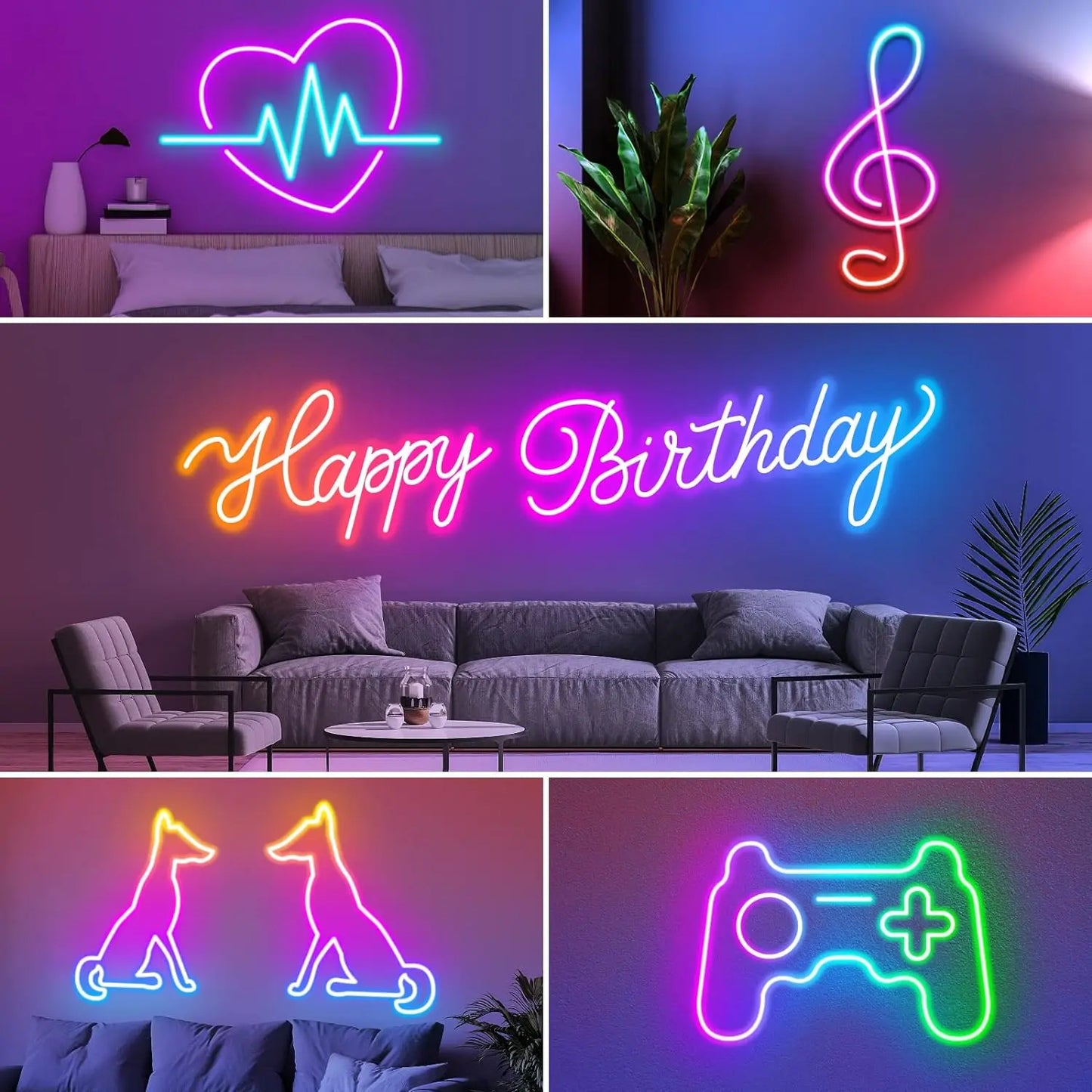 5M-40M Mexllex RGB Neon Light Strip – Remote,Waterproof