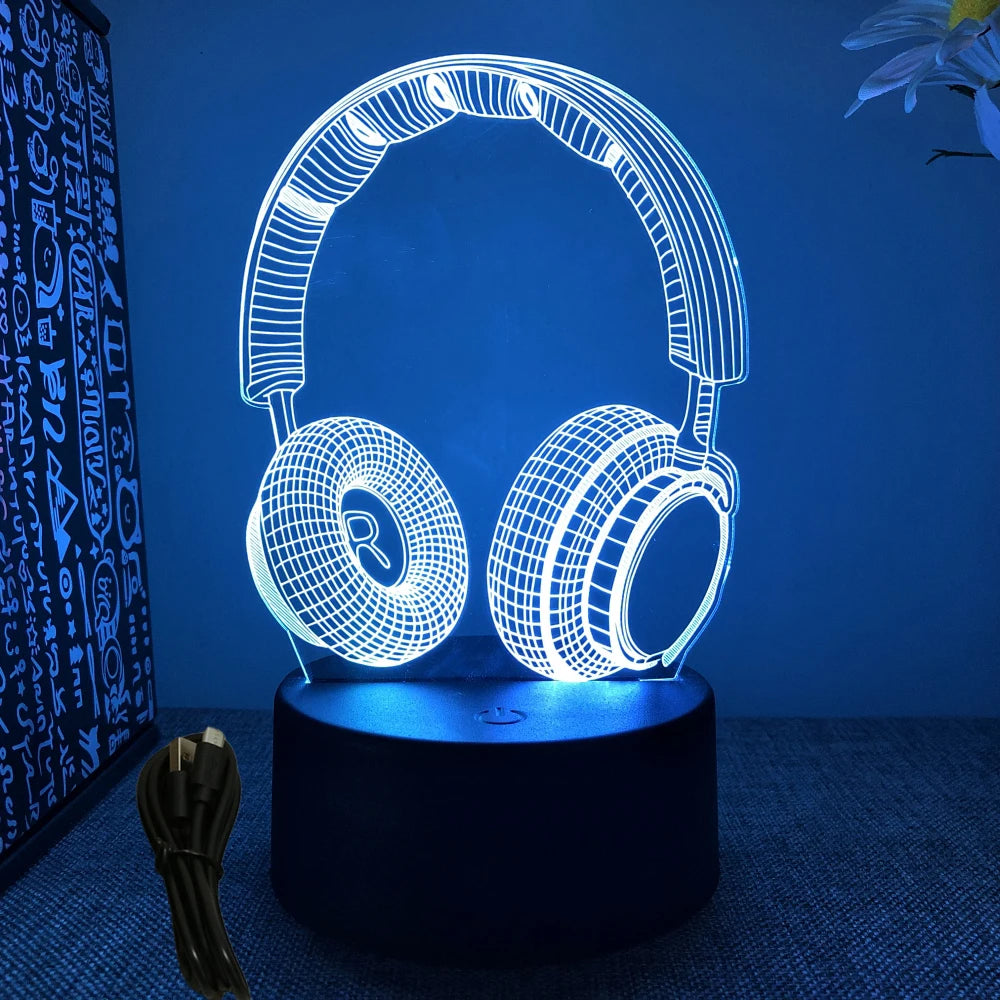 Neon Gamer 3D LED Night Light – RGB Gaming Room Lamp for Gifts