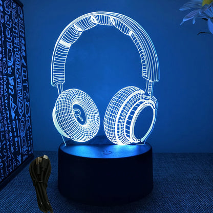 Neon Gamer 3D LED Night Light – RGB Gaming Room Lamp for Gifts