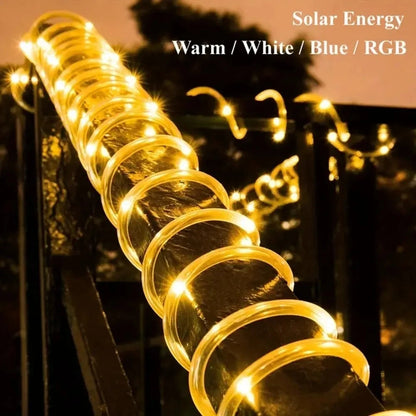32m/22m/12m/7m Outdoor Solar Tube Rope LED Lights – Garden Decor