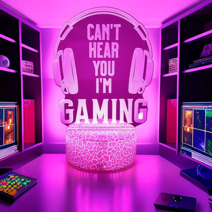 Neon Gamer 3D LED Night Light – RGB Gaming Room Lamp for Gifts