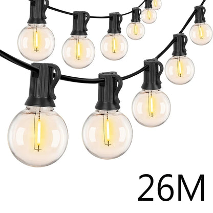 LED G40 Outdoor String Lights – Warm White Festoon Lights for Patio