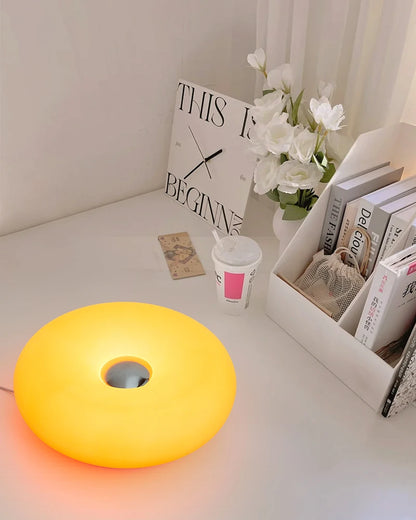 Bauhaus USB Table Lamp – RGB Donut Night Light for Bedroom Decor