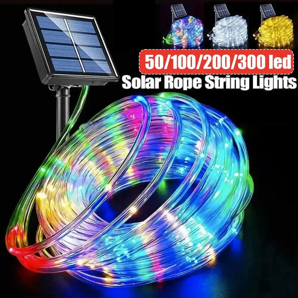 32m/22m/12m/7m Outdoor Solar Tube Rope LED Lights – Garden Decor