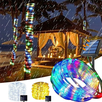 Solar LED Rope Lights – Waterproof 8 Modes for Outdoor Garden & Patio