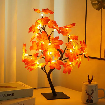 24 LED Red Rose Tree Lamp – USB Night Light for Bedroom & Decor