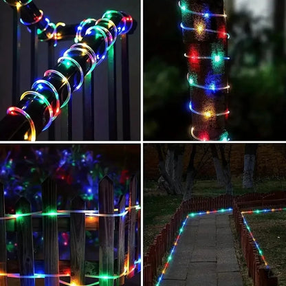 32m/22m/12m/7m Outdoor Solar Tube Rope LED Lights – Garden Decor