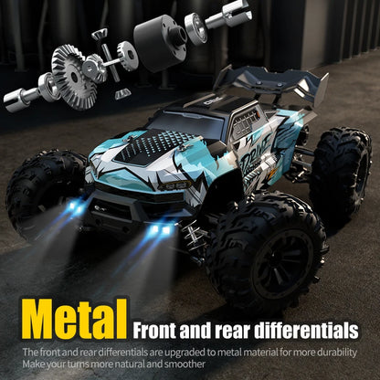 4WD Brushless RC Car with LED Headlights – High-Speed Drift Truck