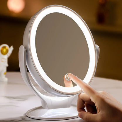 Makeup Mirror with Light – 1X/7X Magnification, USB Rechargeable
