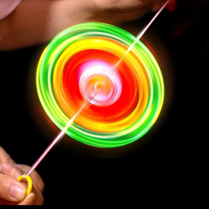 Luminous Flashing Hand Pull Flywheel Toy – LED Gyro Gift for Kids