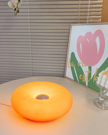 Bauhaus USB Table Lamp – RGB Donut Night Light for Bedroom Decor