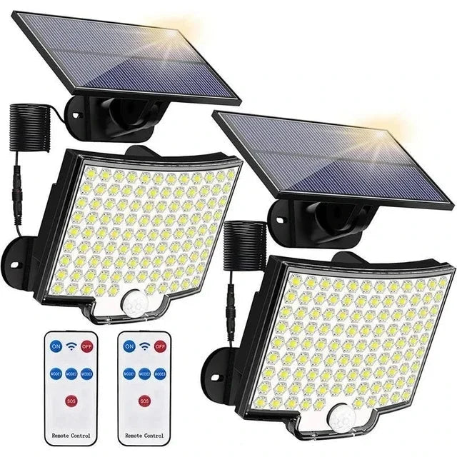 Solar LED Wall Lights – Motion Sensor, IP65 Waterproof, Remote