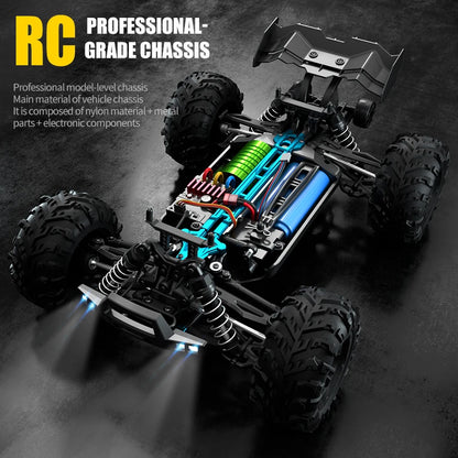 4WD Brushless RC Car with LED Headlights – High-Speed Drift Truck
