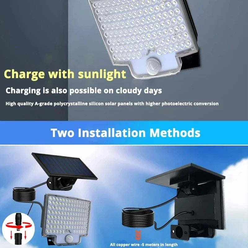 Solar LED Wall Lights – Motion Sensor, IP65 Waterproof, Remote