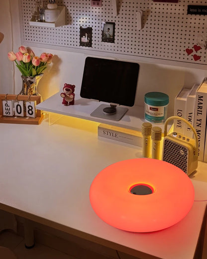 Bauhaus USB Table Lamp – RGB Donut Night Light for Bedroom Decor