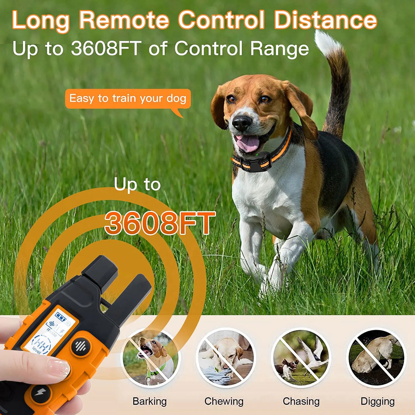 3300Ft Waterproof Electric Dog Training Collar – Remote Control