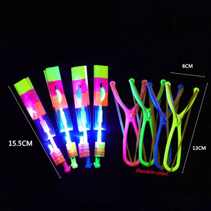 LED Light Arrow Toy – Glow in the Dark Outdoor Rocket Helicopter Toy