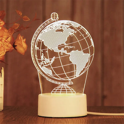Creative Acrylic LED Night Light – Animal Shape Table Lamps