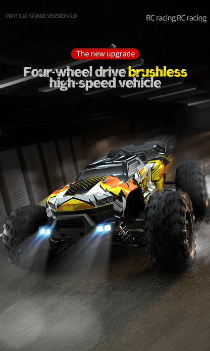 4WD Brushless RC Car with LED Headlights – High-Speed Drift Truck
