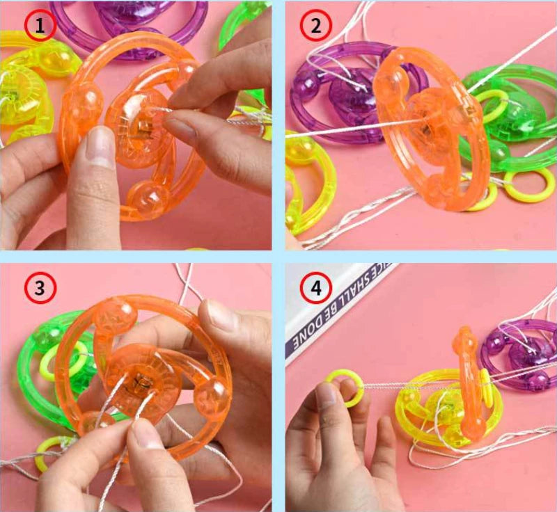 Luminous Flashing Hand Pull Flywheel Toy – LED Gyro Gift for Kids
