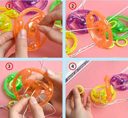 Luminous Flashing Hand Pull Flywheel Toy – LED Gyro Gift for Kids