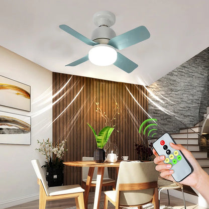 14W Ceiling Fan Light with Remote – Silent LED Lamp for Bedroom & Living