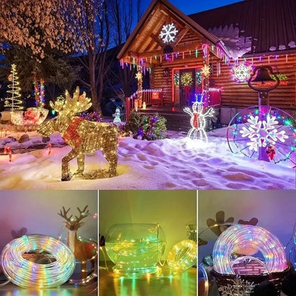 32m/22m/12m/7m Outdoor Solar Tube Rope LED Lights – Garden Decor