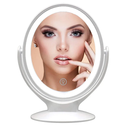 Makeup Mirror with Light – 1X/7X Magnification, USB Rechargeable